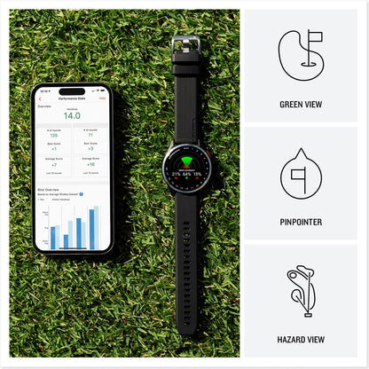 Garmin Approach S44, Essential Golf GPS Smartwatch, AMOLED Display, On-Course Features, Silver Aluminum Bezel with Black Silicone Band 🍁 All In One Marketplace Canada