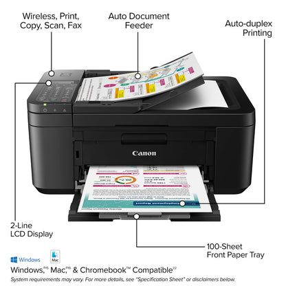 Canon PIXMA TR4720 - All-in-One Wireless Printer for Home Use, Print, Copy, Scan, and Built-in Fax, with Auto Document Feeder, Mobile Printing, Black 🍁 All In One Marketplace Canada