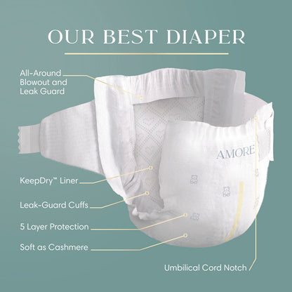 Pampers AMORE, Size 1, Our Best Diaper, 1 Pack (Count of 198) 🍁 All In One Marketplace Canada