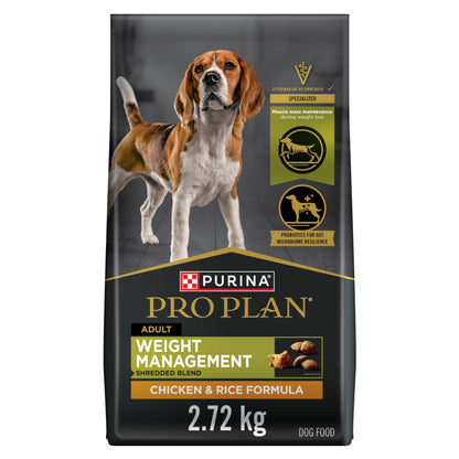 Purina Pro Plan Weight Management Dry Dog Food, Shredded Blend Chicken - 2.72 kg Bag 🍁 All In One Marketplace Canada