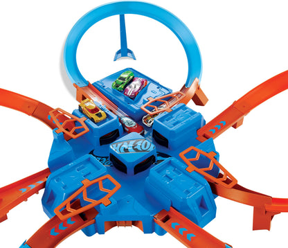 Hot Wheels Track Set with 1:64 Scale Toy Car, 4 Intersections for Crashing, Powered by a Motorized Booster, Criss-Cross Crash Track 🍁 All In One Marketplace Canada