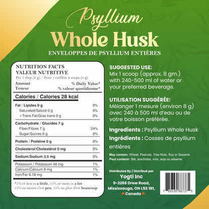 Yogti Whole Psyllium Husk, 912 g 🍁 All In One Marketplace Canada