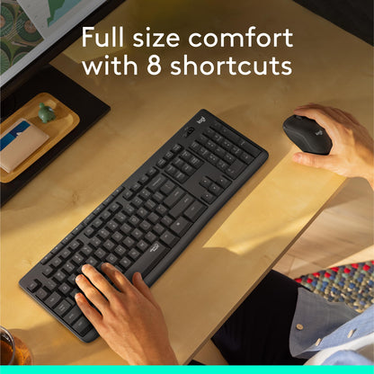Logitech MK295 Mouse & Keyboard Combo with SilentTouch Technology, Full Numpad, Advanced Optical Tracking, Lag-Free, 90% Less Noise - Graphite 🍁 All In One Marketplace Canada