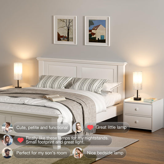 Grey Bedside Lamp for Bedroom Set of 2 - Nightstand Table Lamp with USB A + C Charging Port, 3 Color Temperatures Pull Chain Night Stand Light with Bulb, Side Table Desk Reading Lamp for Living Room 🍁 All In One Marketplace Canada