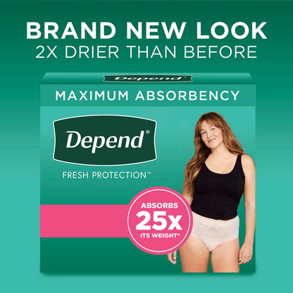 Depend FIT-FLEX Adult Incontinence Underwear for Women, Maximum Absorbency, L, Blush, 28 Count 🍁 All In One Marketplace Canada