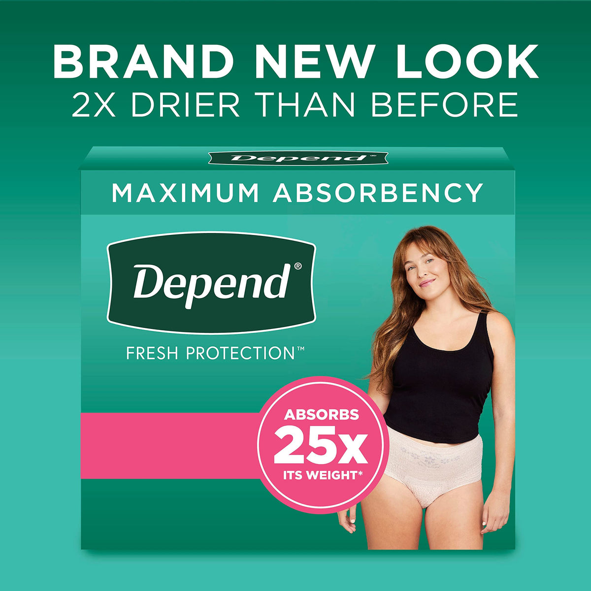 Depend Fresh Protection Adult Incontinence Underwear for Women (Formerly Depend Fit-Flex), Disposable, Maximum, Medium, Blush, 42 Count 🍁 All In One Marketplace Canada