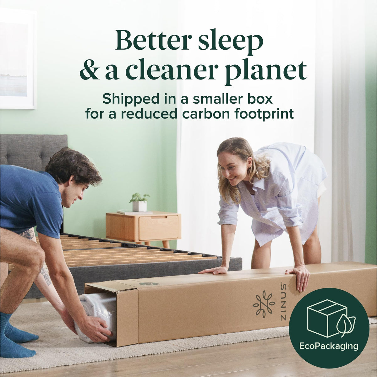 Zinus 8 Inch Spring Sensation Hybrid Mattress [New Version], Twin XL, Fiberglass Free, Medium Firmness, Durable Support, Certified Safe Foams & Fabric, Mattress in A Box 🍁 All In One Marketplace Canada