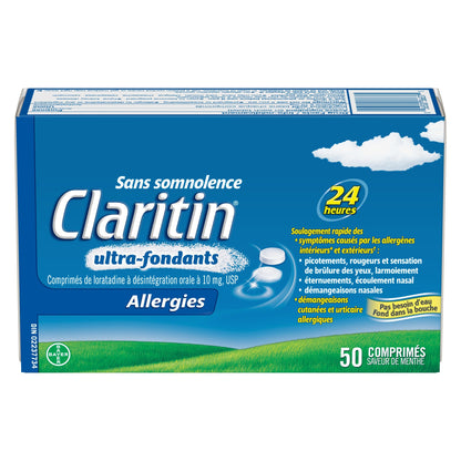 Claritin Rapid Dissolve Allergy Medicine, 24-Hour Non-Drowsy Relief 10 mg, 50 Tablets 🍁 All In One Marketplace Canada