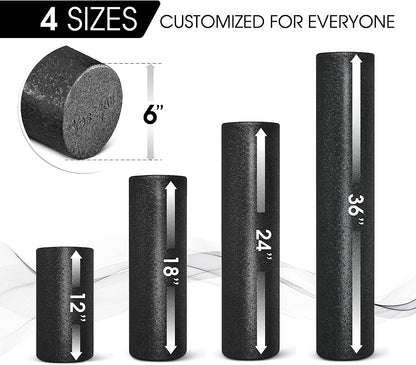 Yes4All High-Density EPP Round Back Roller Foam, Foam Roller for Yoga, Pilates & Stretching - 12, 18, 24, 36 inch 🍁 All In One Marketplace Canada
