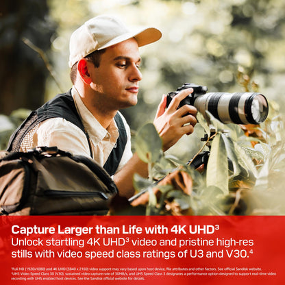 SANDISK 128GB Extreme PRO SD UHS-I Card - Up to 250MB/s Read Speed and 120MB/s Write Speed, 4K UHD, Full HD, U3, and V30 - SDSDXXJ-128G-GSCIN