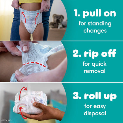 Pampers Diapers - Swaddlers 360 degrees - Size 5, 88 Count, up to 100% Leakproof Comfy Dry Fit, EZ Off Tabs Designed for Easy Changes, Pull On Diaper 🍁 All In One Marketplace Canada