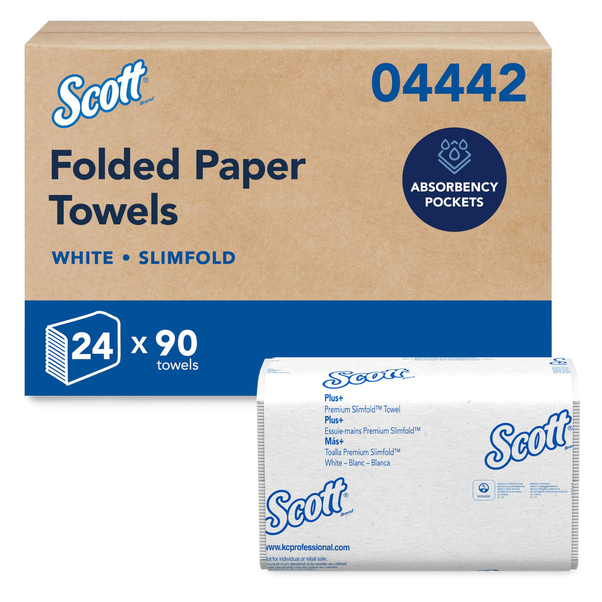 Scott Professional Pro Slimfold Folded Paper Towels, Bulk (04442), Absorbency Pockets, White, for Compatible Kimberly-Clark Professional Dispensers (24 Packs of 90 Sheets, 2,160 Sheet Total) 🍁 All In One Marketplace Canada