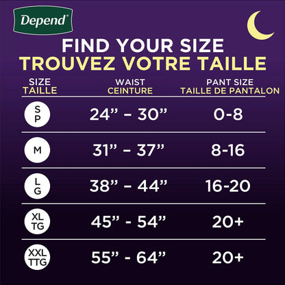 Depend Night Defense Adult Incontinence Underwear for Women, Disposable, Overnight, Large, Blush, 56 Count 🍁 All In One Marketplace Canada