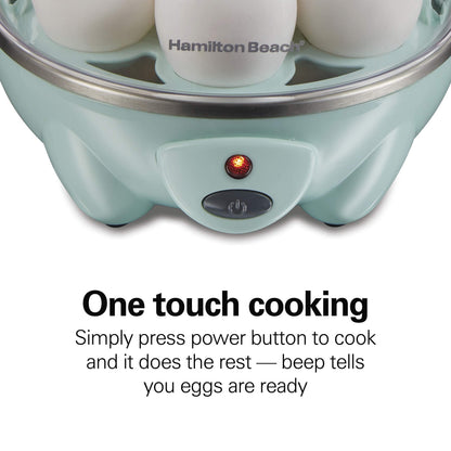 Hamilton Beach 3-in-1 Egg Cooker, Hard-Boiled, Poached, Omelets, 7 Egg Capacity, Teal, 25504G 🍁 All In One Marketplace Canada