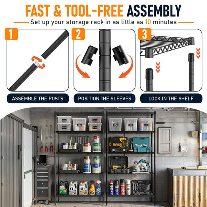 FDW Storage Shelves,Wire Shelving Unit Metal Shelves Heavy Duty Layer Rack Storage Rack Adjustable Utility (Black, 36"x 14"x 72") 🍁 All In One Marketplace Canada