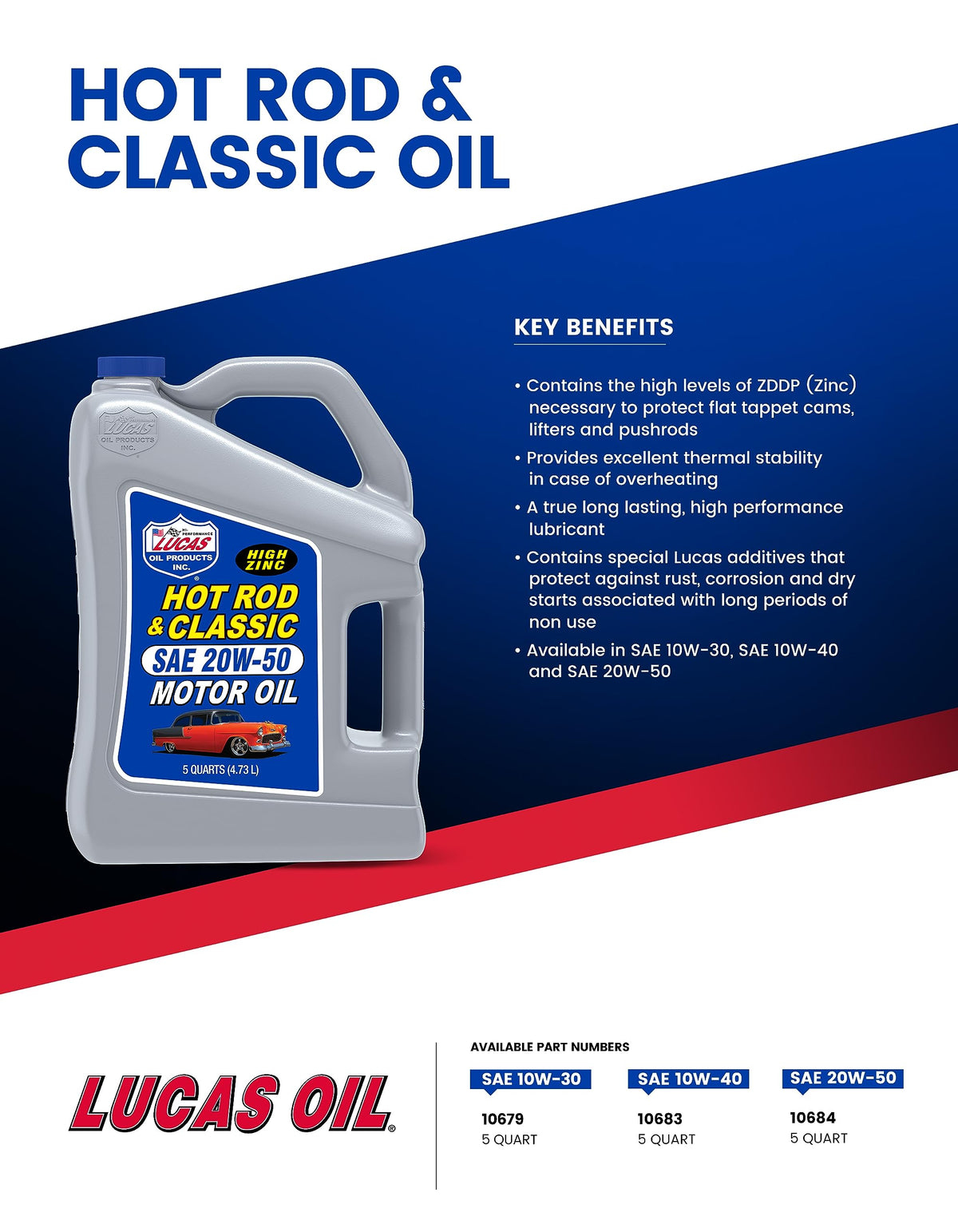 Lucas Oil 10679 10W-30 Petroleum Oil - 5 Quart Jug 🍁 All In One Marketplace Canada