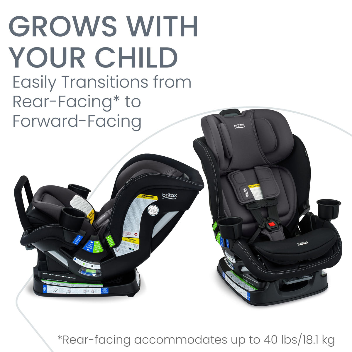 Britax Poplar S Convertible Car Seat, Slim 17” Design — Stone Onyx 🍁 All In One Marketplace Canada