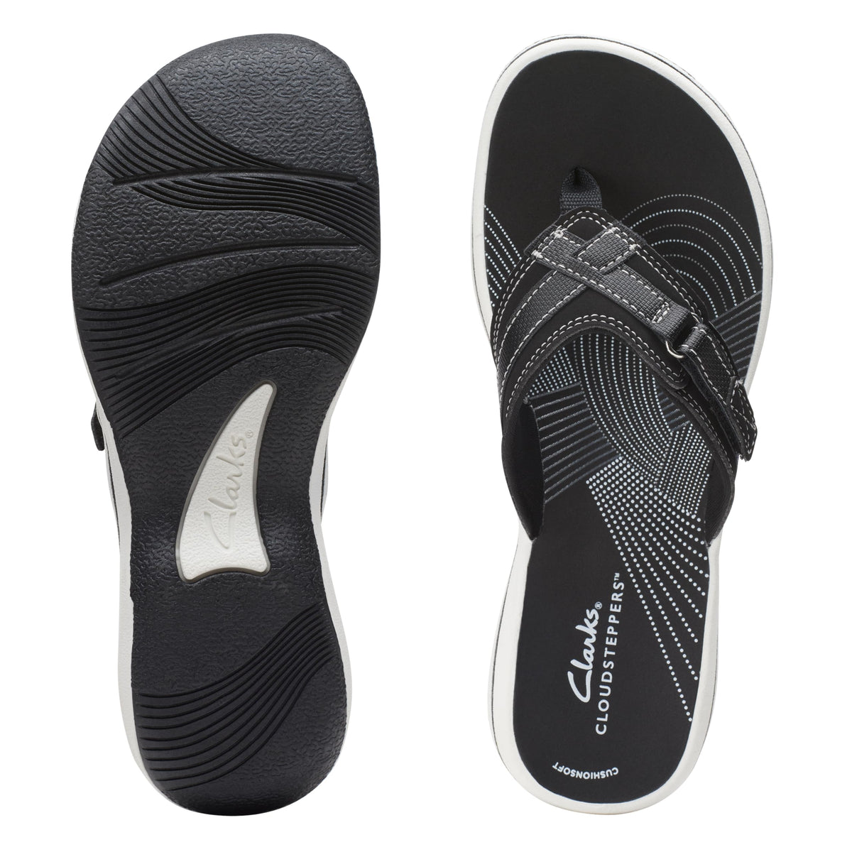 Clarks Cloudsteppers Women's Breeze Sea Flip-Flop, Black Synthetic, 9 Medium US 🍁 All In One Marketplace Canada