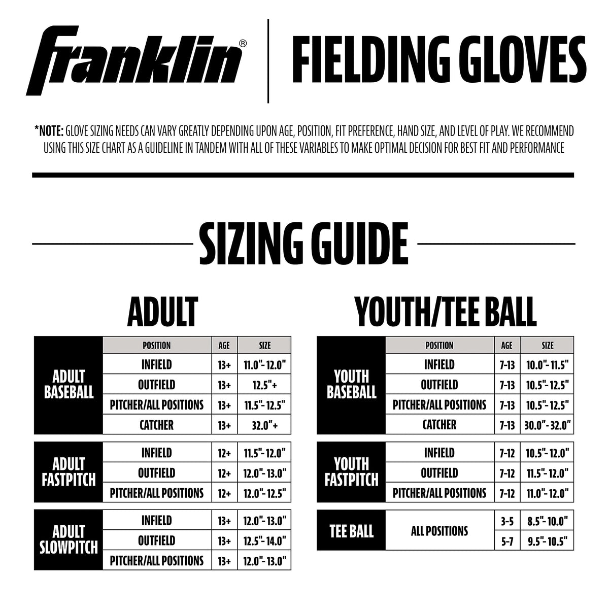 Franklin Sports Baseball and Softball Glove - Field Master - Baseball and Softball Mitt - Adult and Youth Glove - Outfield - Left Hand Throw - 13" 🍁 All In One Marketplace Canada