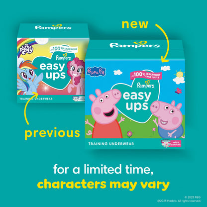 Pampers Easy Ups Girls & Boys Potty Training Pants, Size 5 (3T4T), 66 Count, Peppa Absorbent Training Underwear, Up to 100% Leakproof Day and Night, Hypoallergenic 🍁 All In One Marketplace Canada