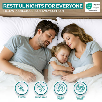 Utopia Bedding Set of 4 Waterproof Pillow Protectors with Zipper Queen Size (White), Ultra Soft Pillow Covers, Bed Bug and Dust Mite Proof Pillow Encasements, Moisture Wicking Pillow Cases 🍁 All In One Marketplace Canada