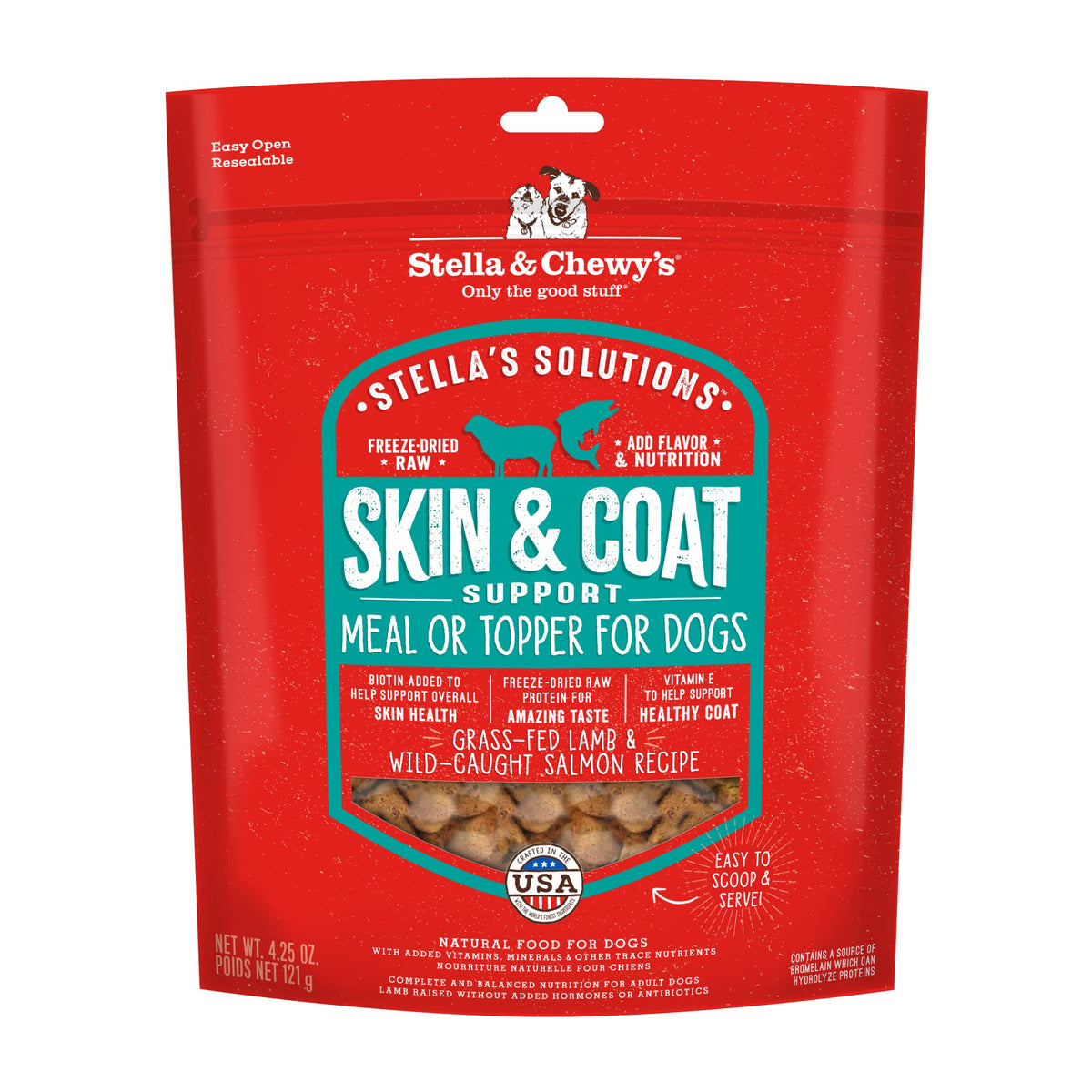 Stella & Chewy's Stella's Solutions Skin & Coat Support Grass-Fed Lamb & Wild-Caught Salmon Dinner Morsels Freeze-Dried Raw Dog Food, 120g 🍁 All In One Marketplace Canada
