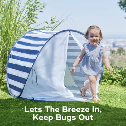 Babymoov Anti-UV Baby & Toddler Beach Tent, Pop-Up Sun Shade Shelter with UPF 50+ Protection, Portable Outdoor Canopy, Ventilated Shade, Floor Mat & Carry Bag, Marine 🍁 All In One Marketplace Canada