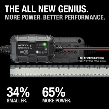 NOCO GENIUS5: 5A 6V/12V Smart Battery Charger – Automatic Maintainer, Trickle Charger & Desulfator with Overcharge Protection & Temperature Compensation – for Lead-Acid & Lithium Batteries 🍁 All In One Marketplace Canada