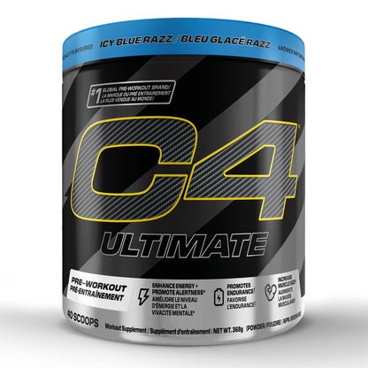 Cellucor C4 Ultimate Pre Workout Powder - Sugar Free Preworkout Energy with 300mg Caffeine and Creatine for Men & Women - Icy Blue Razz, 20 Servings 🍁 All In One Marketplace Canada