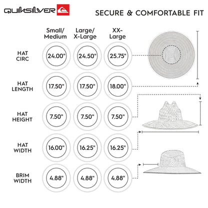 Quiksilver Men's Wide Brim Outdoor Lifeguard Straw Sun Hat, Natural, XX-Large 🍁 All In One Marketplace Canada