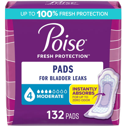 Poise Postpartum Incontinence Pads, Moderate Absorbency, Regular Length, 132 Count (2 Packs of 66) 🍁 All In One Marketplace Canada