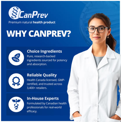 CanPrev Choline 275mg 90 Veggie Capsules, 90-Day Supply, VitaCholine for Cognitive Function, Memory & Focus, Vegan, Non-GMO, Gluten & Soy-Free, Supports Pregnancy, Liver & Heart Health, Made in Canada 🍁 All In One Marketplace Canada