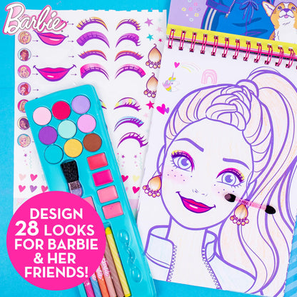 Barbie Makeup Artist Magazine, Create Your Own Hair & Makeup Looks Using Stencils, Stickers, Crayons, Pretend Makeup, Barbie Toys, Barbie Craft Kits, Drawing Kit, 6 Year Old Girl Birthday Gift 🍁 All In One Marketplace Canada