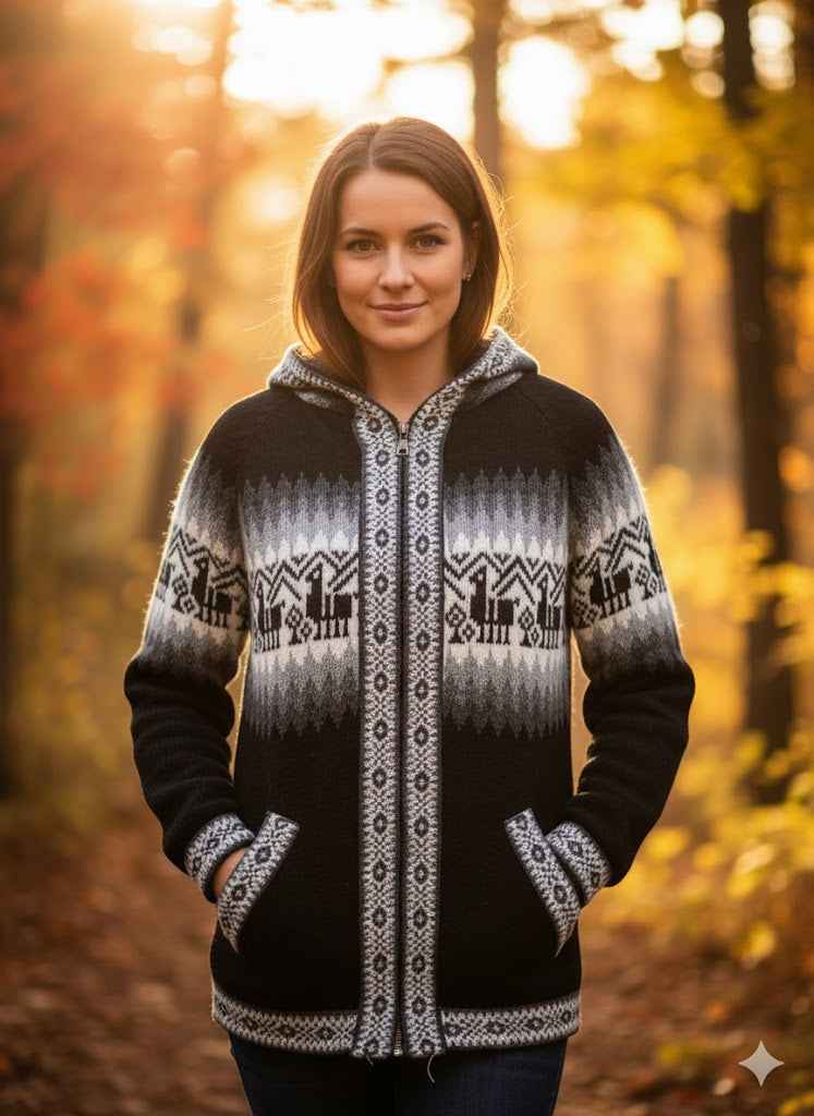 Unisex Alpaca Black Sweater