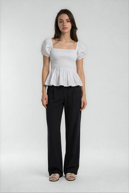 Luxeflow - Elevated Wide Leg Sweatpants Trouser Pants Black