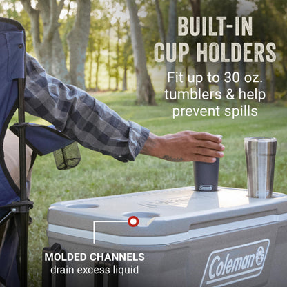 Coleman Classic Series 62-Qt Insulated Portable Cooler w/Heavy Duty Wheels, 58L Leak-Proof Wheeled Cooler w/ 101 Can Capacity, Keeps Ice for up to 5 Days, Great for Beach, Camping, Sports 🍁 All In One Marketplace Canada