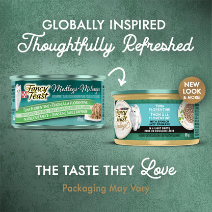 Fancy Feast Medleys Wet Cat Food, Tuna Florentine - 85 g Can (24 Pack) 🍁 All In One Marketplace Canada