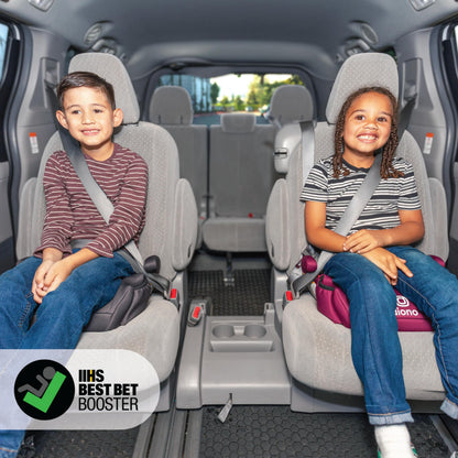 Diono Solana 2022, No Latch, Pack of 2 Backless Booster Car Seats, Lightweight, Machine Washable Covers, Cup Holders, Black Charcoal 🍁 All In One Marketplace Canada