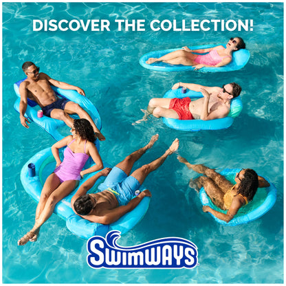 SwimWays Spring Float Premium Papasan Pool Lounger, Inflatable Pool Floats Adult with Fast Inflation for Ages 15 & Up, Sky Blue 🍁 All In One Marketplace Canada