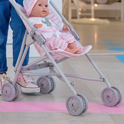 JC Toys | Berenguer Boutique | Single Umbrella Baby Doll Stroller | Elephant Theme | Pink | Ages 2 + 🍁 All In One Marketplace Canada