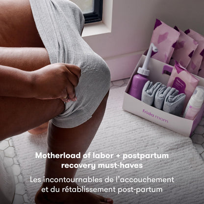 Frida Mom 15pc Labor, Delivery, & Postpartum Kit Gift Set for Baby Showers & Mom to Be, Includes Peri Bottle, Nursing Gown, Disposable Underwear, Ice Maxi Pads, Pad Liners, Perineal Foam, Socks & Toiletry Bag 🍁 All In One Marketplace Canada