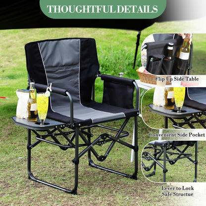 Oversized Heavy Duty Folding Camping Director Chair for Adults 🍁 All In One Marketplace Canada