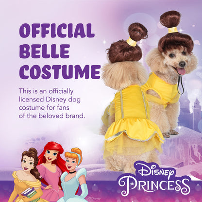 Disney: Halloween Disney Princess Belle Costume - Medium - | Disney Princess Halloween Costumes for Dogs, Officially Licensed Disney Dog Halloween Costume