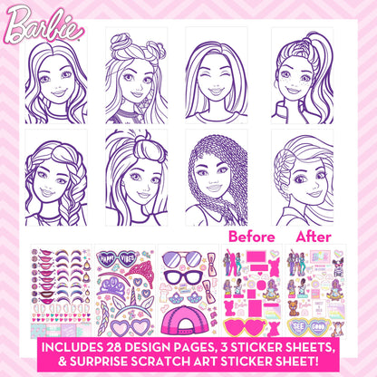 Barbie Makeup Artist Magazine, Create Your Own Hair & Makeup Looks Using Stencils, Stickers, Crayons, Pretend Makeup, Barbie Toys, Barbie Craft Kits, Drawing Kit, 6 Year Old Girl Birthday Gift 🍁 All In One Marketplace Canada