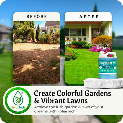 Humic Acid Organic Lawn Fertlizer - Fulvic Humic Mineral Blend for Trees, Shrubs, Ornamentals, Vegetables & Crops - Enhancer & Garden Soil Conditioner by FoliarTech, 4L 🍁 All In One Marketplace Canada