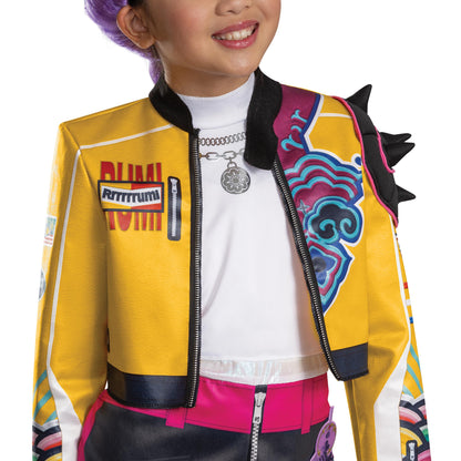 K-Pop Demon Hunters Rumi Costume, Official Halloween Jumpsuit and Top Dress Up Outfit, Kids Size (10-12)