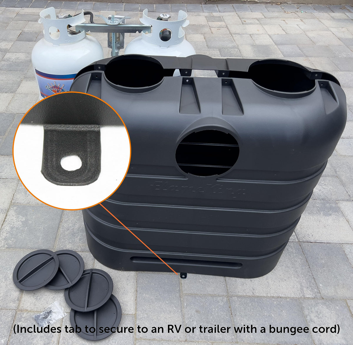 Flame King Dual 30LB LP Propane Tank Light Plastic Heavy Duty Cover for RV, Travel Trailer, Camper - Black 🍁 All In One Marketplace Canada