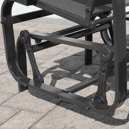 Sojag Belle Patio Glider Chair with Heavy-Duty Steel Frame and PVC-Coated Fabric, Easy-Glide Outdoor Patio Rocking Chair, Dark Grey 🍁 All In One Marketplace Canada
