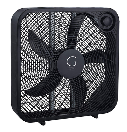 Genesis 20" Box Fan, 3 Settings, Max Cooling Technology, Carry Handle, Black (G20BOX-BLK) 🍁 All In One Marketplace Canada