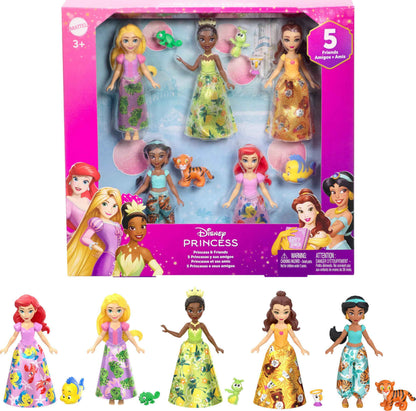 Mattel Disney Princess & Friends Set with 5 Posable Small Dolls in Removable Skirts or Pants & 5 Friend Figures, Inspired by the Disney Movies 🍁 All In One Marketplace Canada